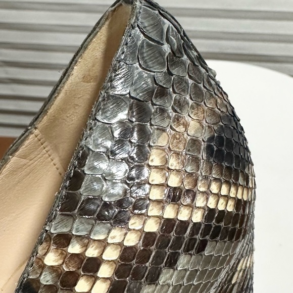 🌺CHRISTIAN LOUBOUTIN🌺 Leather Snakeskin Python Leather Wedge Size: 36.5 - Picture 6 of 12